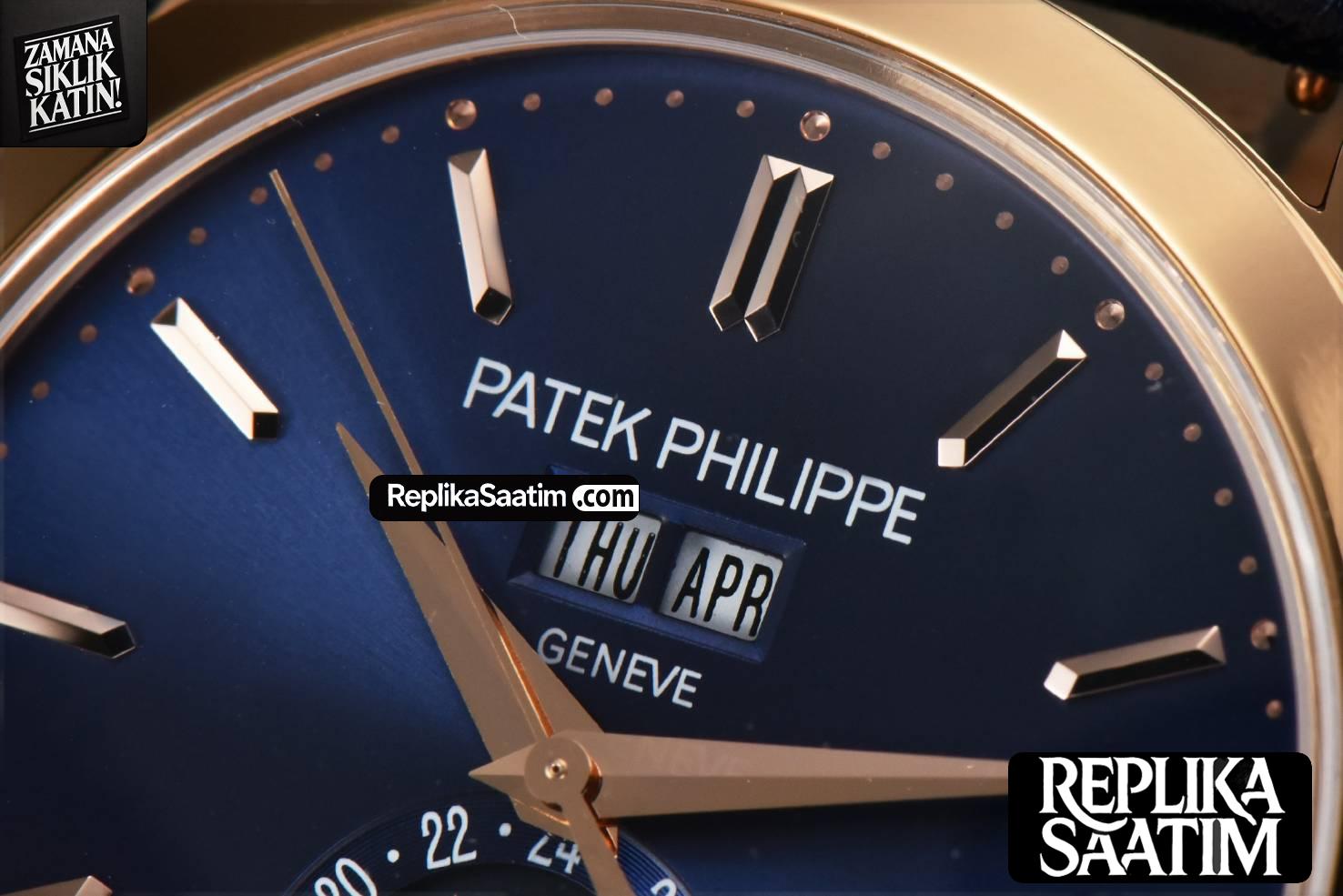 Annual Calendar 5396 Moonphase 38.5mm ZF RG Blue Stick Dial Blue Leather Strap MY9015 -04