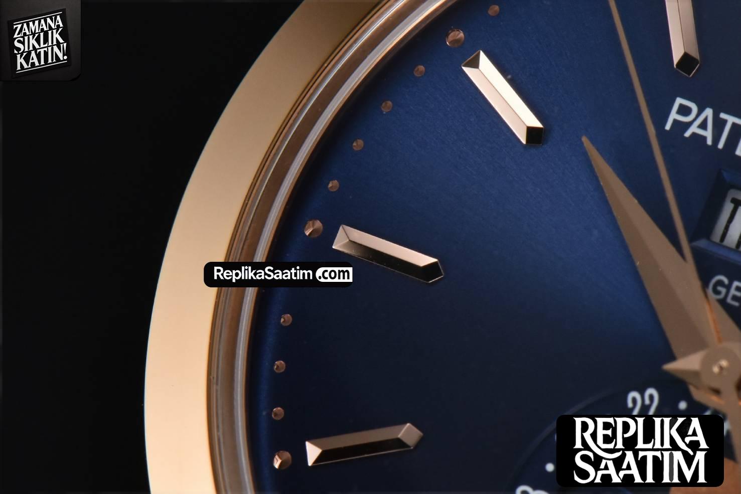 Annual Calendar 5396 Moonphase 38.5mm ZF RG Blue Stick Dial Blue Leather Strap MY9015 -05