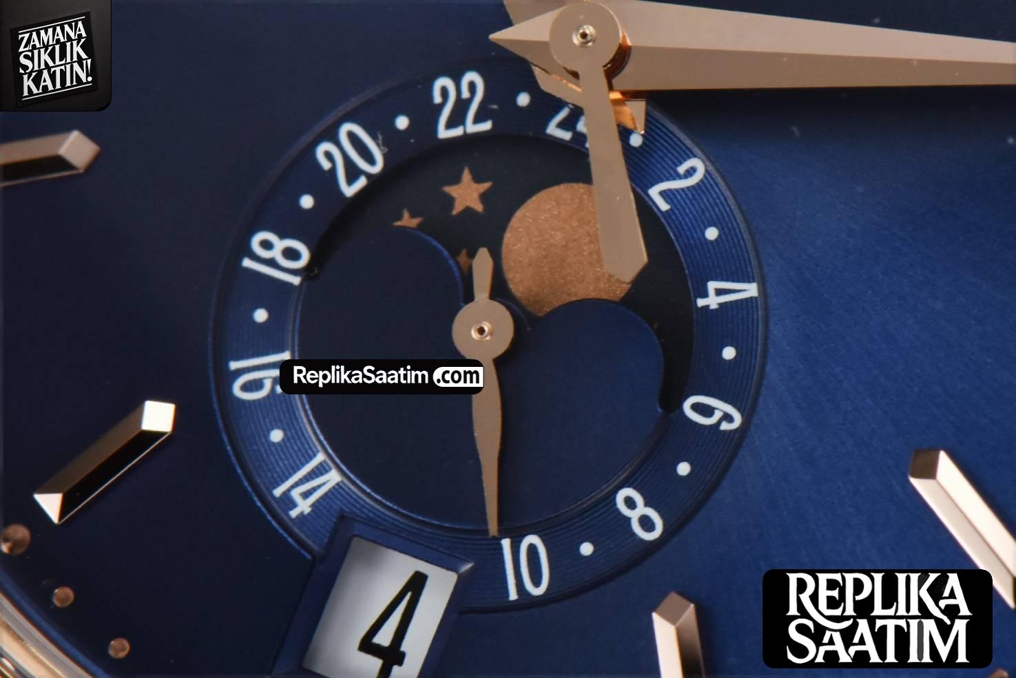 Annual Calendar 5396 Moonphase 38.5mm ZF RG Blue Stick Dial Blue Leather Strap MY9015 -06