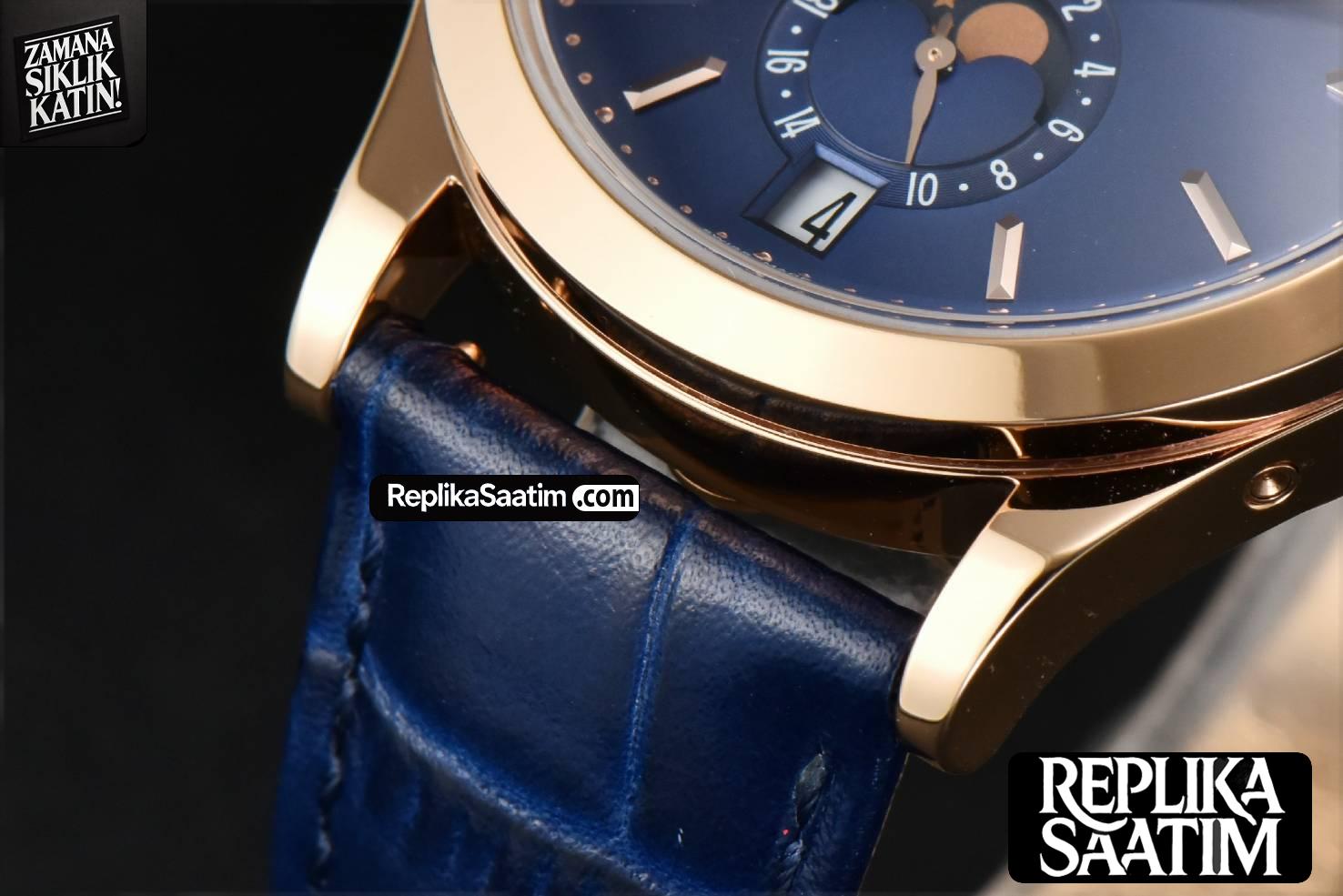 Annual Calendar 5396 Moonphase 38.5mm ZF RG Blue Stick Dial Blue Leather Strap MY9015 -08