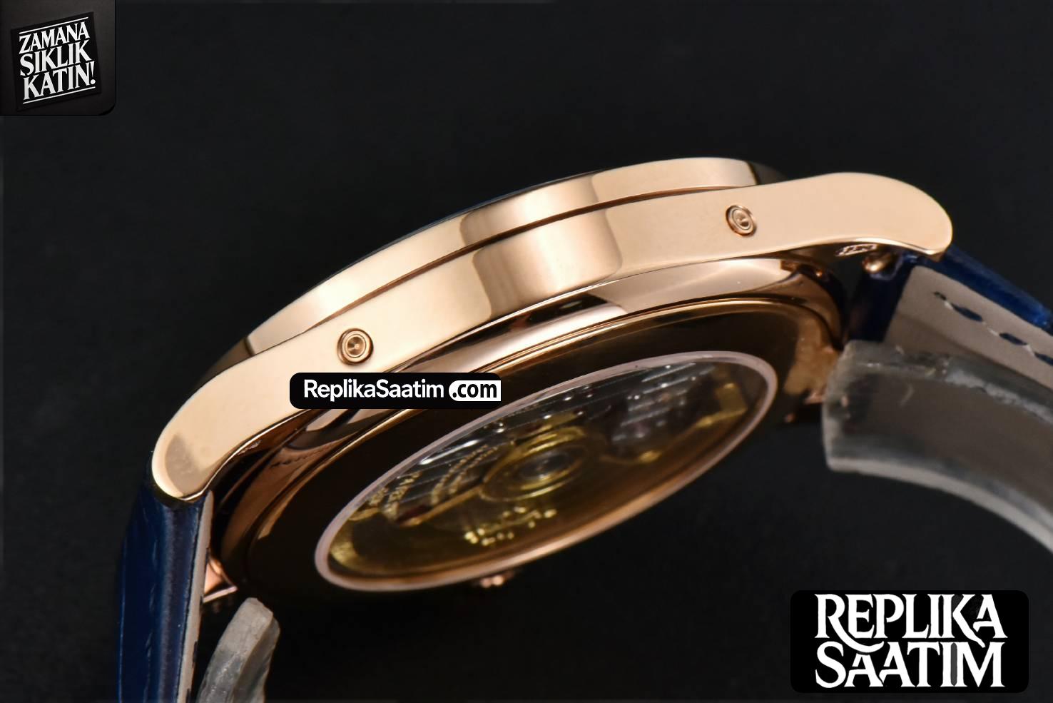 Annual Calendar 5396 Moonphase 38.5mm ZF RG Blue Stick Dial Blue Leather Strap MY9015 -13
