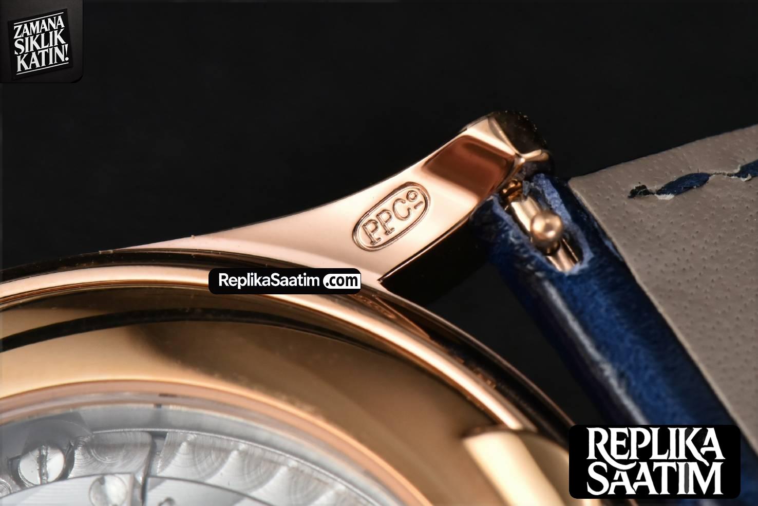 Annual Calendar 5396 Moonphase 38.5mm ZF RG Blue Stick Dial Blue Leather Strap MY9015 -19
