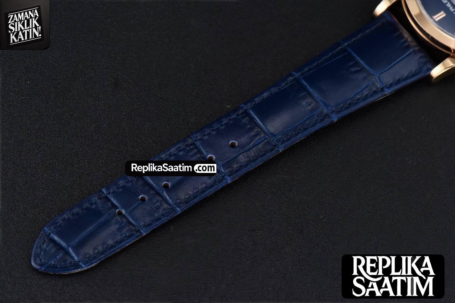 Annual Calendar 5396 Moonphase 38.5mm ZF RG Blue Stick Dial Blue Leather Strap MY9015 -23