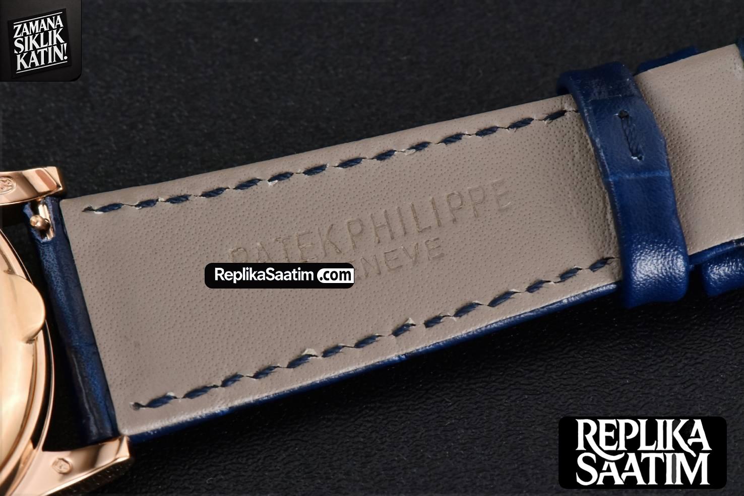 Annual Calendar 5396 Moonphase 38.5mm ZF RG Blue Stick Dial Blue Leather Strap MY9015 -25