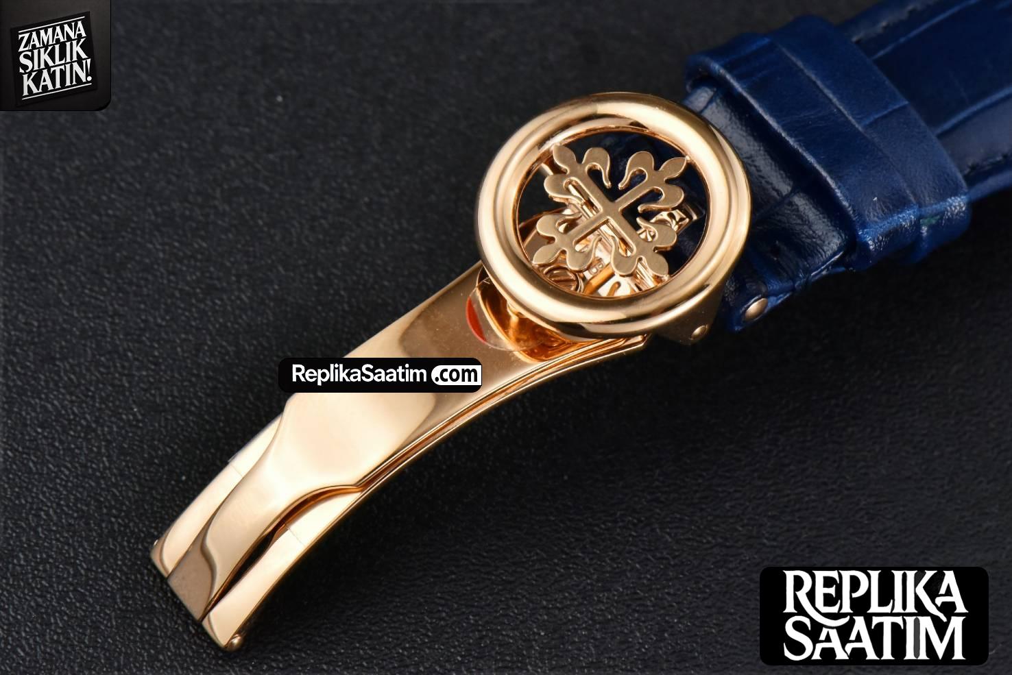 Annual Calendar 5396 Moonphase 38.5mm ZF RG Blue Stick Dial Blue Leather Strap MY9015 -26