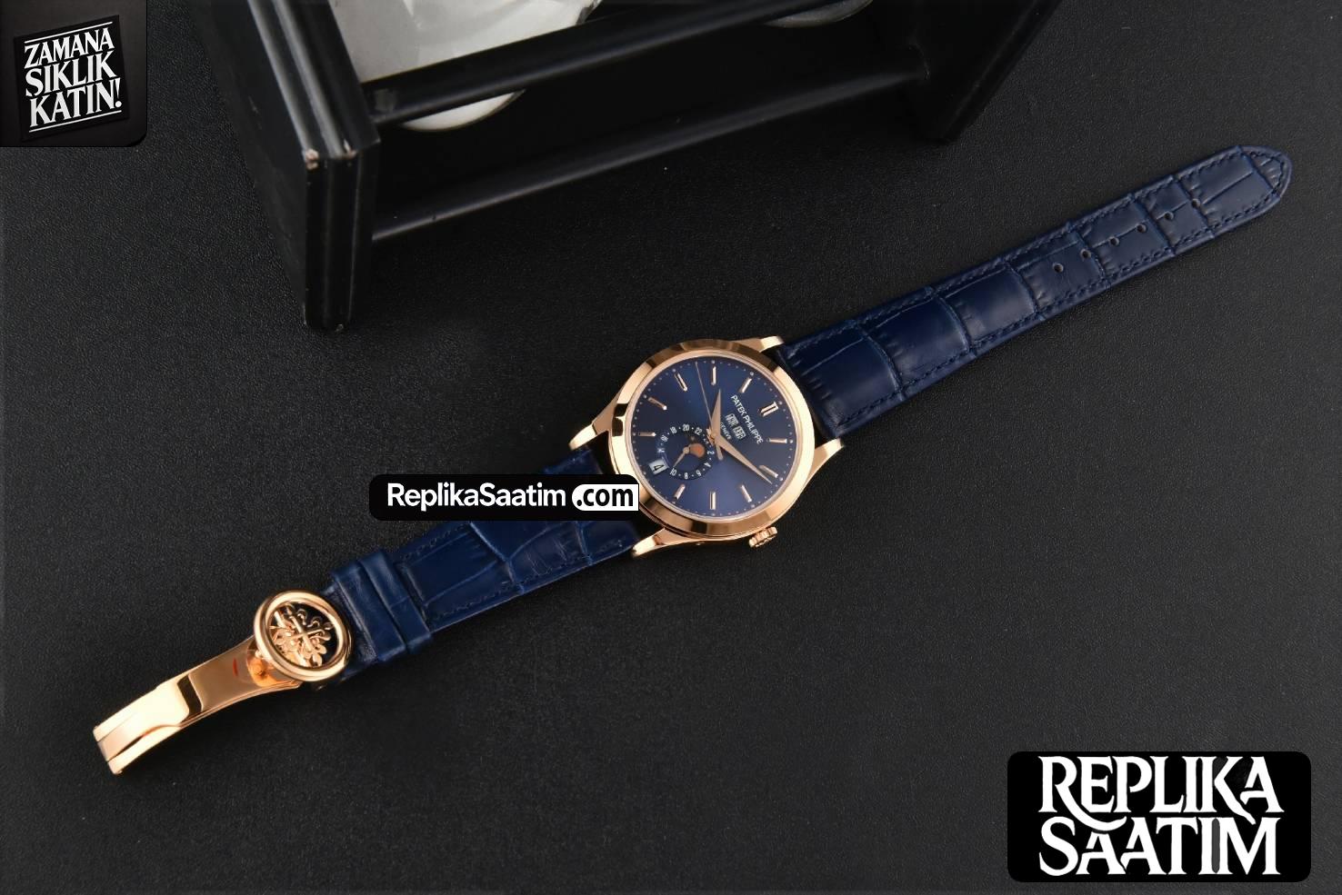 Annual Calendar 5396 Moonphase 38.5mm ZF RG Blue Stick Dial Blue Leather Strap MY9015 -31