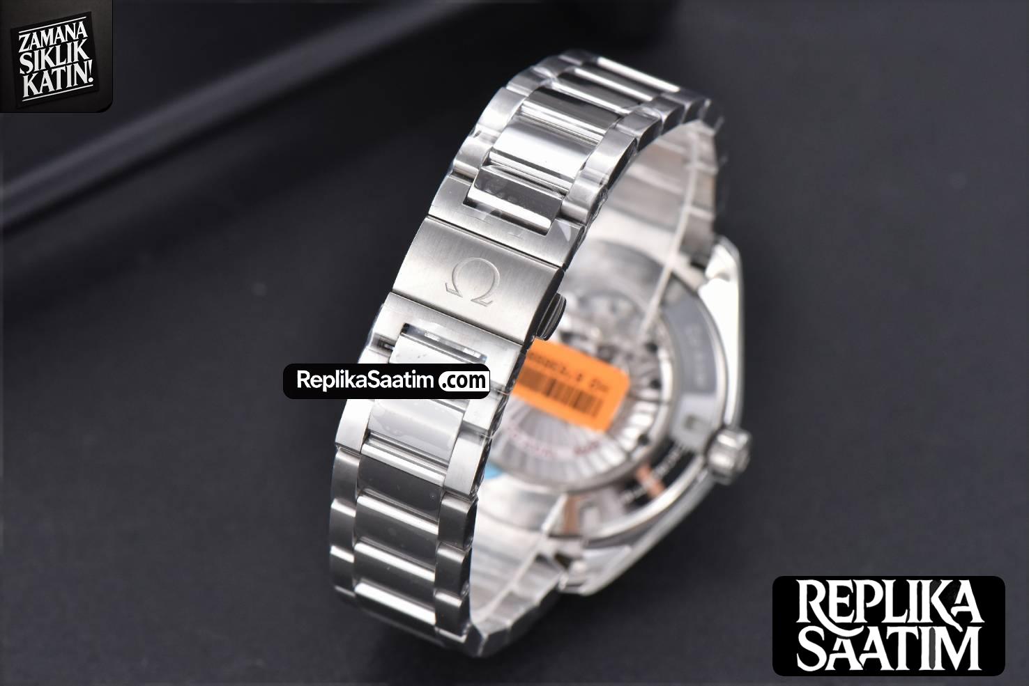 Aqua Terra 150M 41.5mm GMT VSF Blue Textured Dial SS Bracelet A8605 -23
