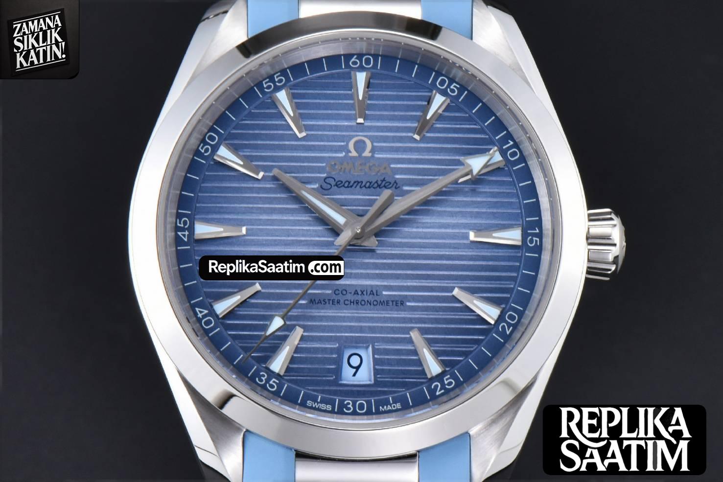 Aqua Terra 150m 41mm VSF Summer Blue Dial Rubber Strap A8900 -01