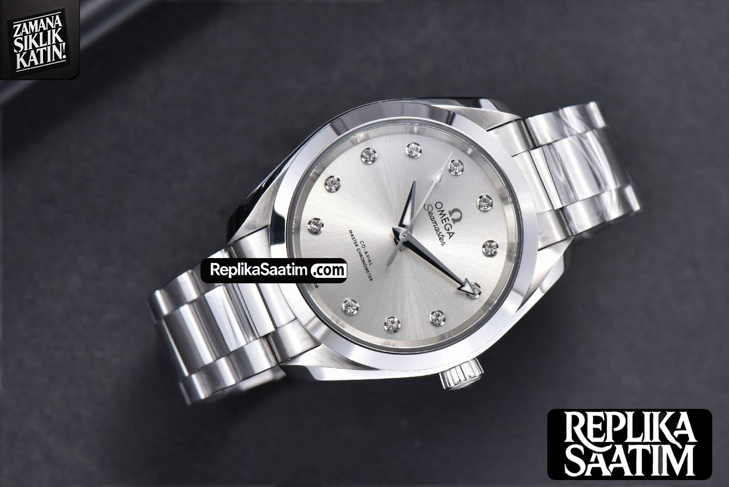 Aqua Terra 150M Ladies VSF 34MM Silver Dial Diamond Marker SS Bracelet A8800 -03