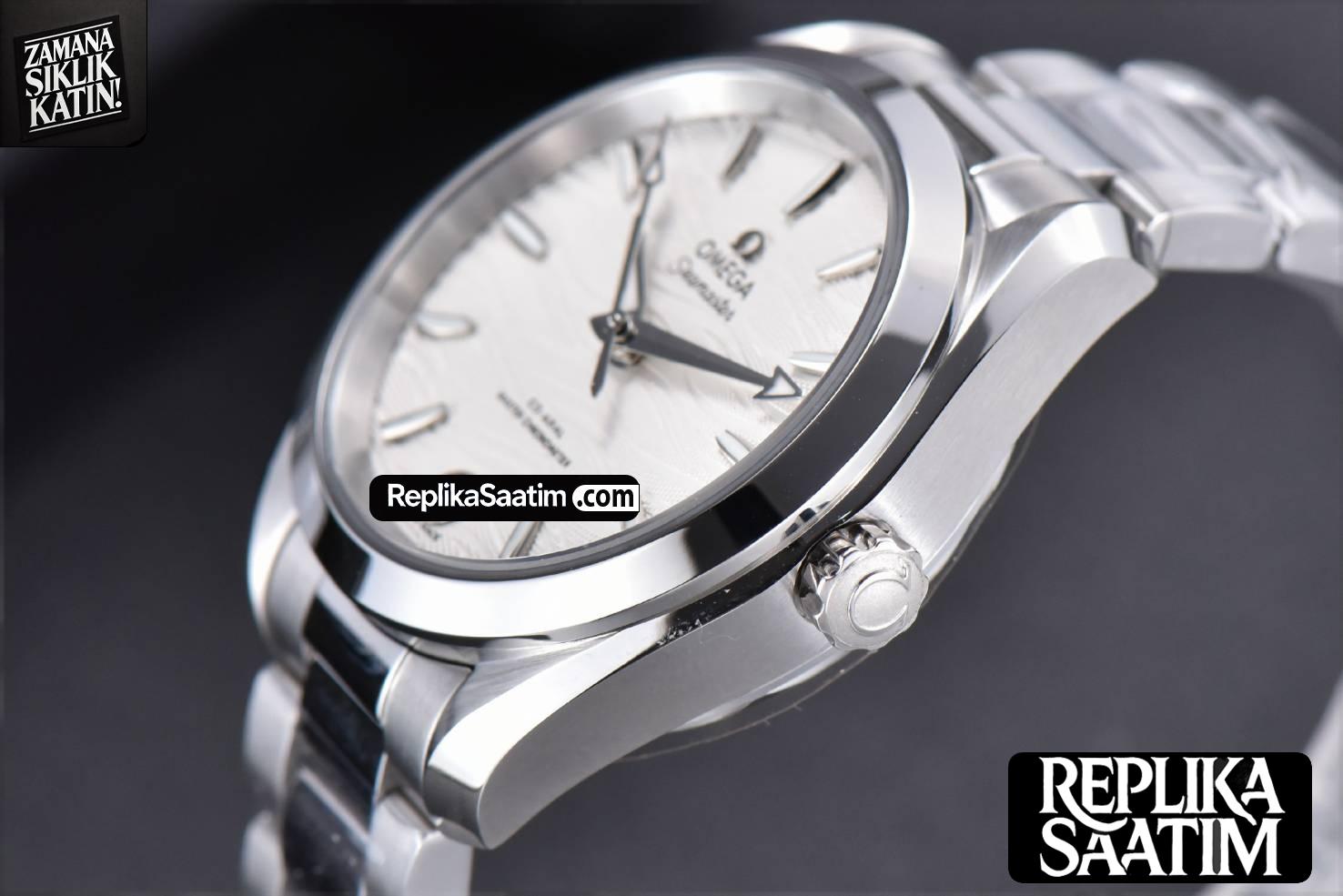 Aqua Terra 150M Ladies VSF 34MM White Wave Dial Silver Marker SS Bracelet A8800 -10