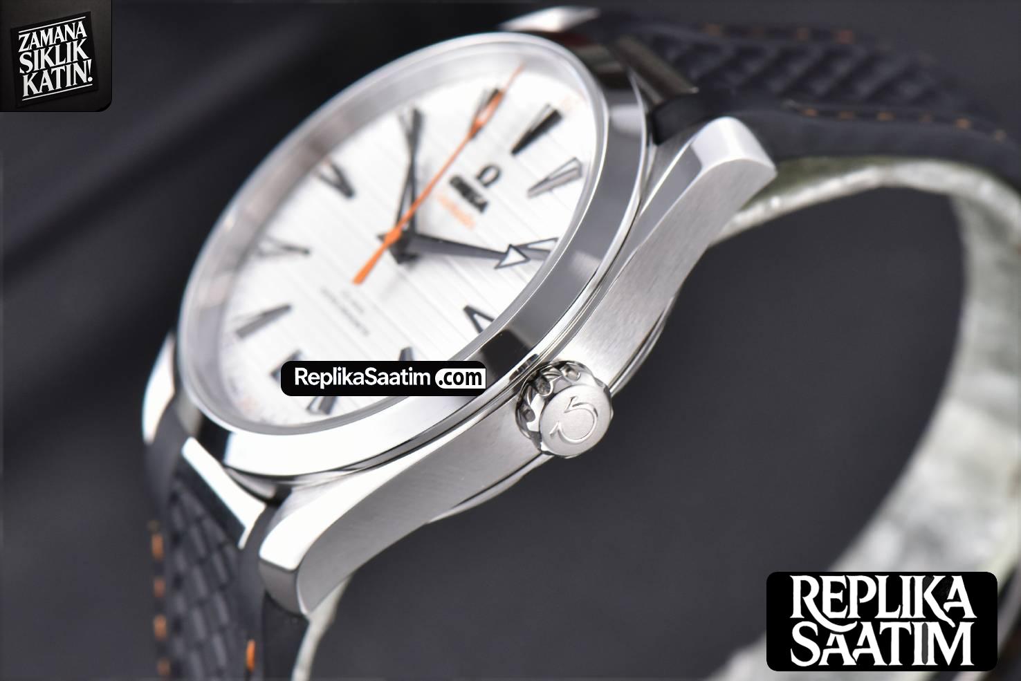 Aqua Terra 150M SeaMaster VSF 41MM White Dial Orange Hands Black Rubber Strap A8900 -07