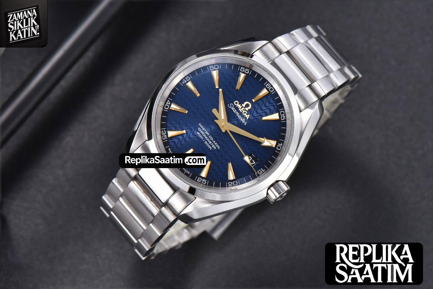 Aqua Terra 150M VSF 41MM Blue Wave Dial YG Markers SS Bracelet A8500 -02