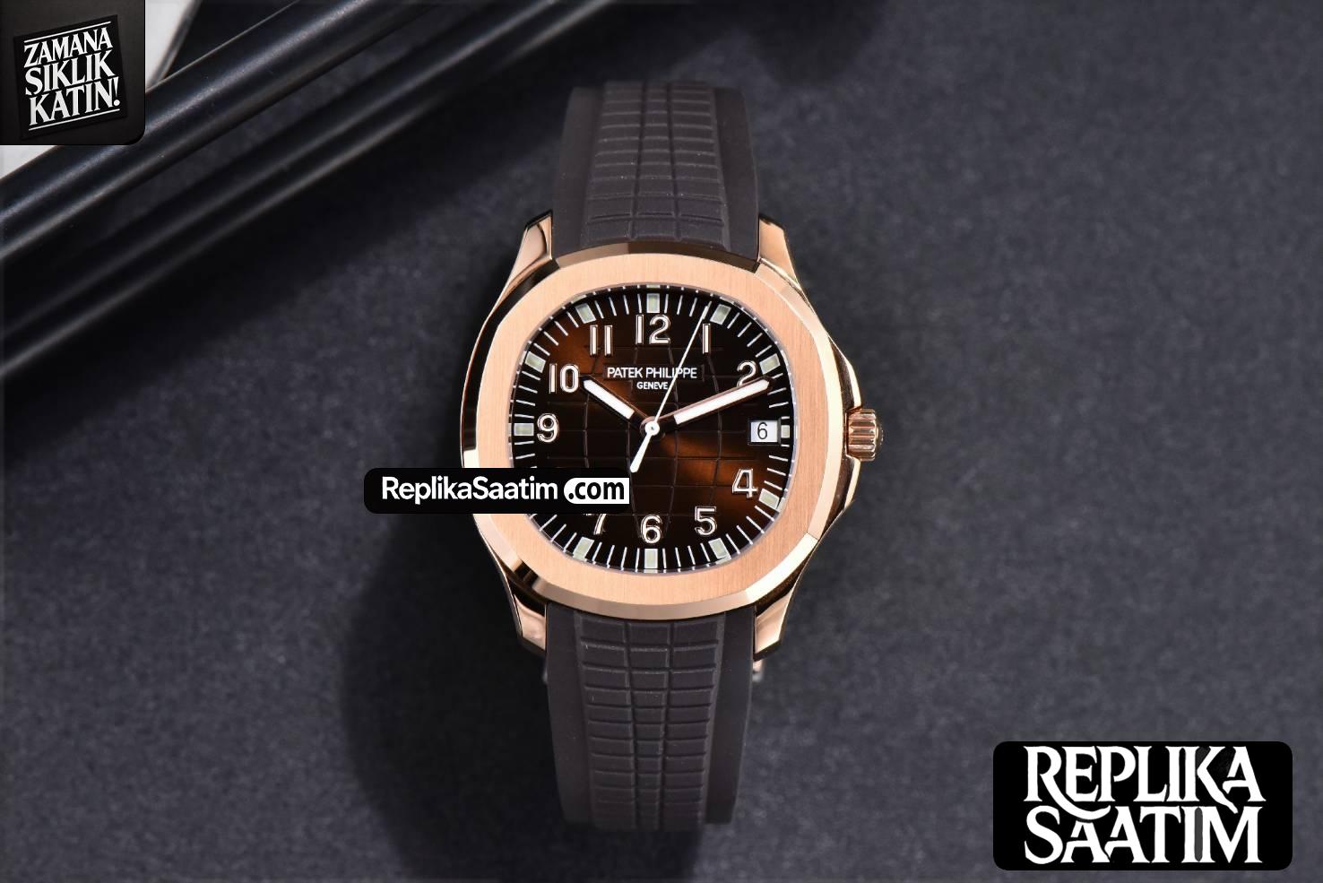 Aquanaut 5167 40mm RG 3KF Brown Dial Brown Rubber Strap A330 V3 -02