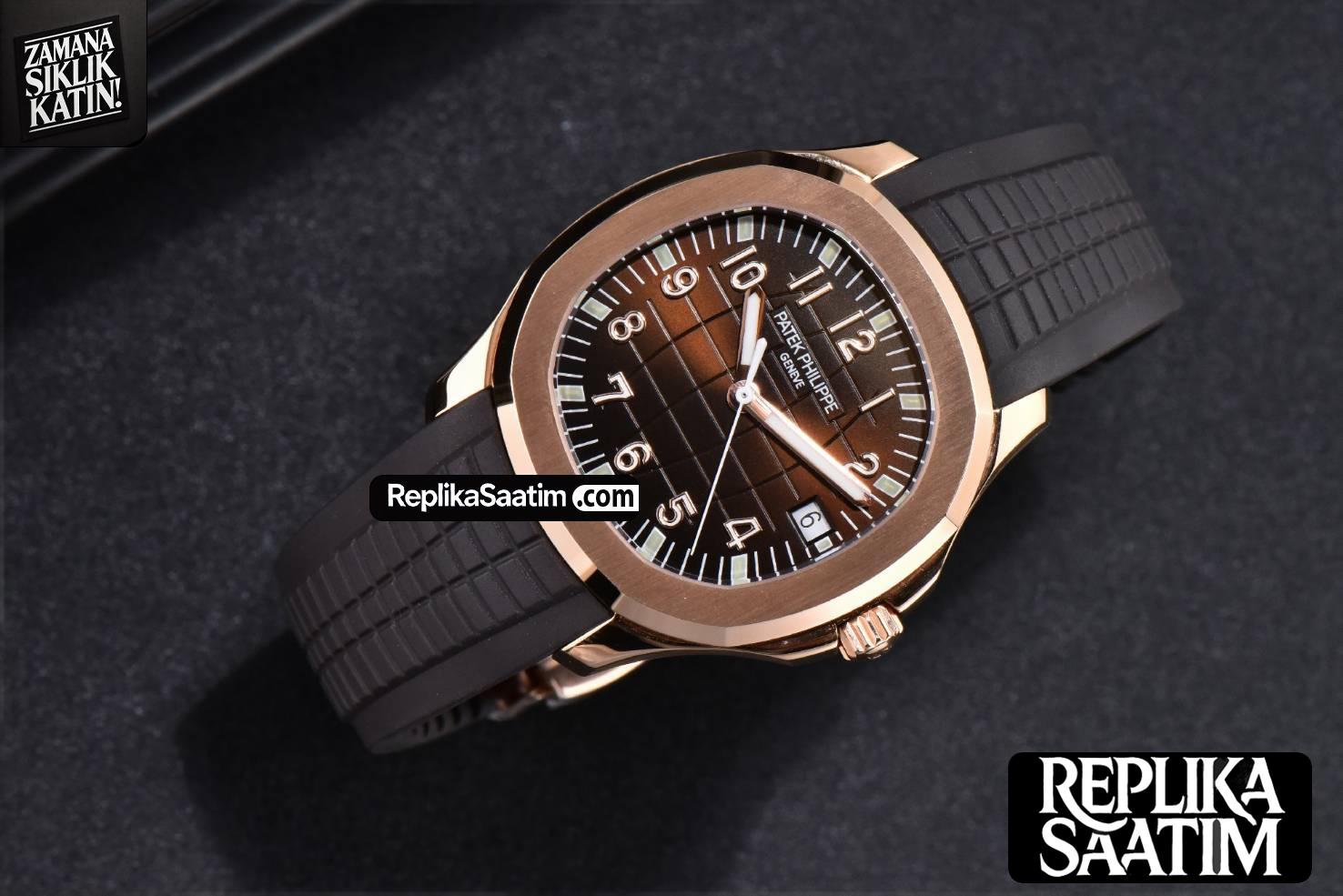 Aquanaut 5167 40mm RG 3KF Brown Dial Brown Rubber Strap A330 V3 -03
