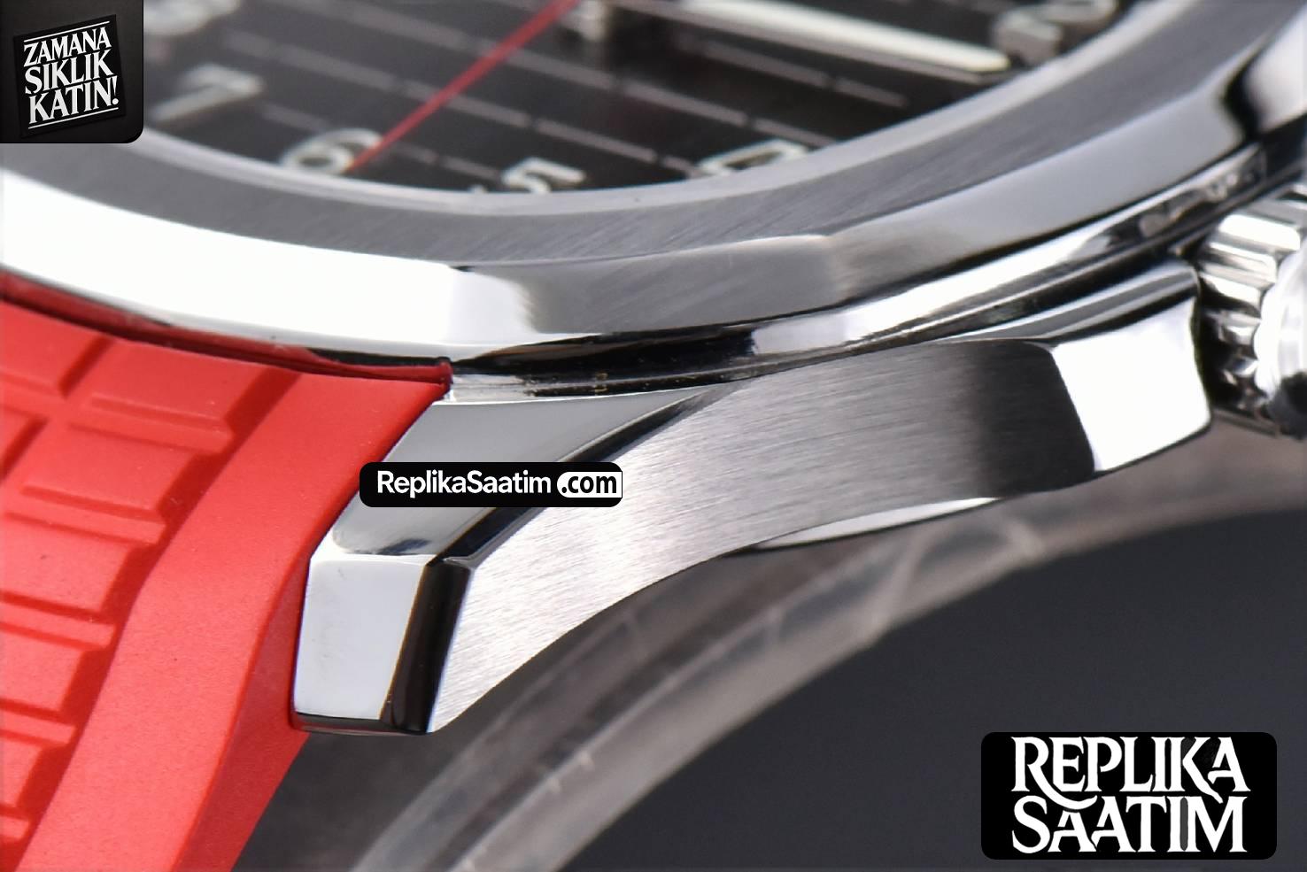 Aquanaut 5167 40mm ZF Singapore Gray Dial Red Hand Red Rubber Strap A324 -08