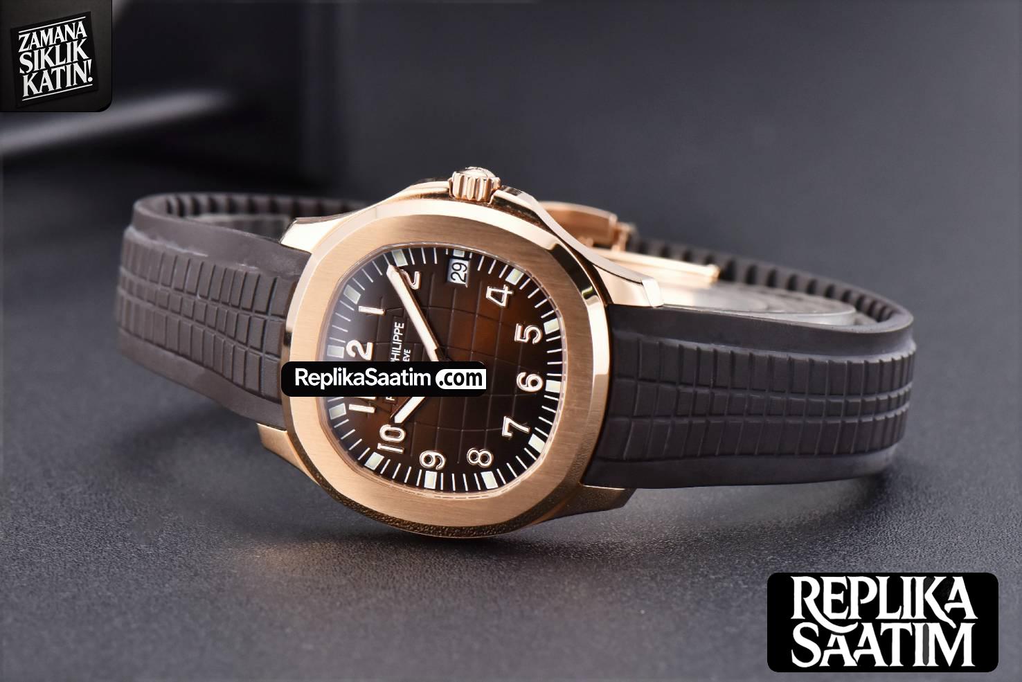 Aquanaut 5167R 40mm 3KF Black Dial Brown Rubber Strap A324 -09