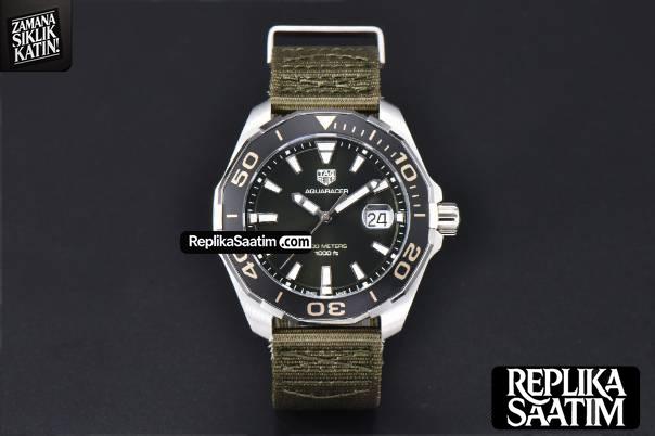Aquaracer 300M 41mm OF Black Dial Green Nylon Strap SW200 -02