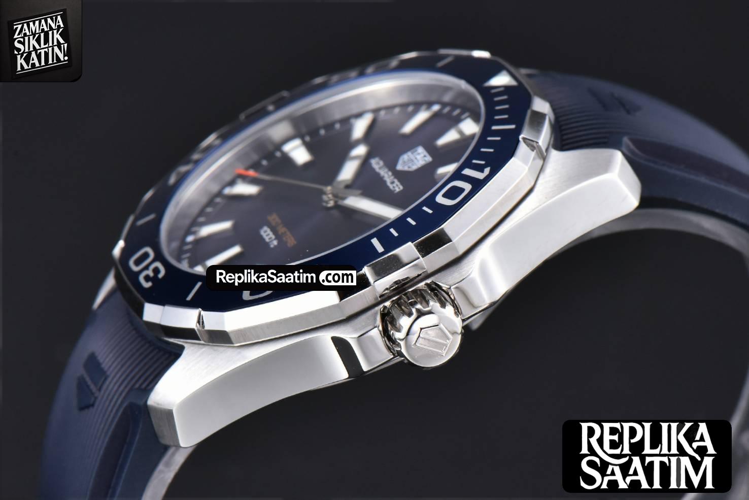 Aquaracer 300M 41mm OF Purple Dial Blue Rubber Strap -09