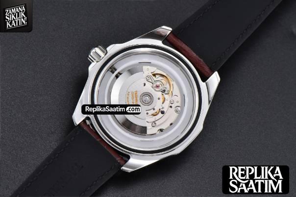 Aquaracer Caliber 5 43mm OF Black Dial Brown Hand Brown Leather Strap SW200 -25