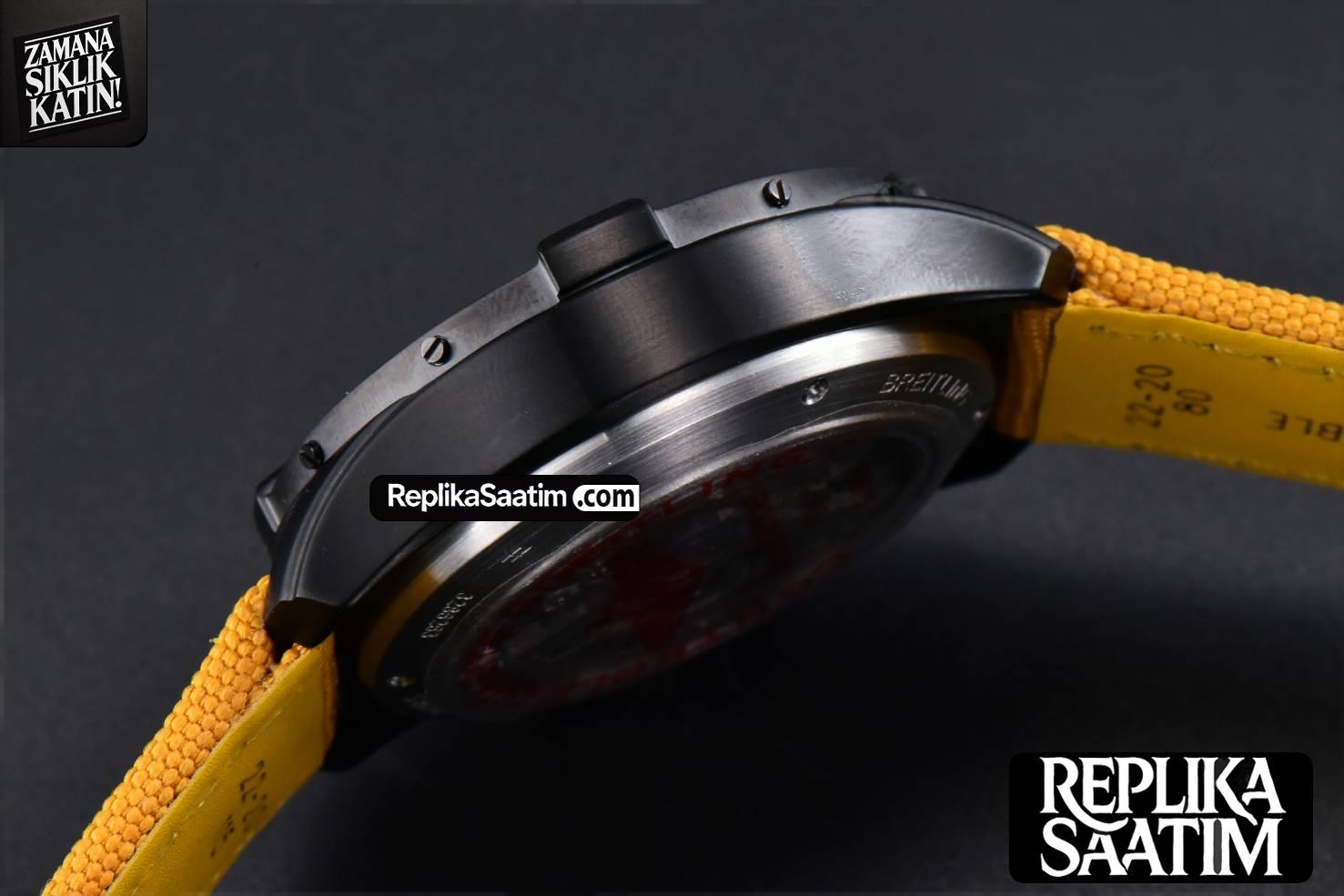 Avenger Chronograph 44mm BLSF Black PVD Orange/Black Dial Orange Nylon Strap A7750 -15