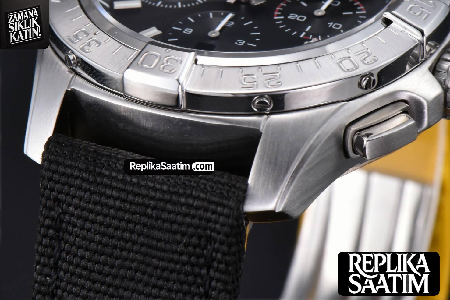 Avenger Chronograph 44mm BLSF SS  Black Dial Black Nylon Strap A7750 -09