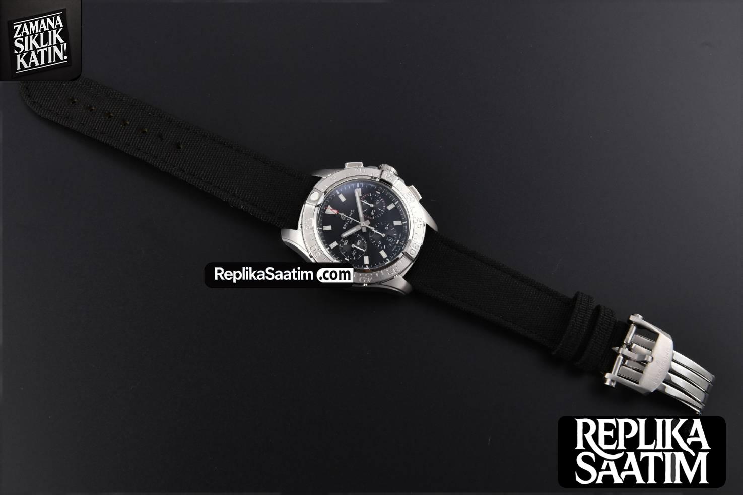 Avenger Chronograph 44mm BLSF SS  Black Dial Black Nylon Strap A7750 -31