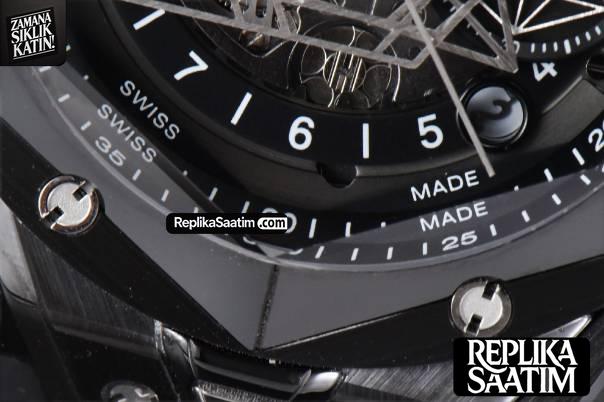 Big Bang Sang Bleu II 45mm ZF Black Ceramic Skeleton Dial Black Rubber Strap A1240 -07