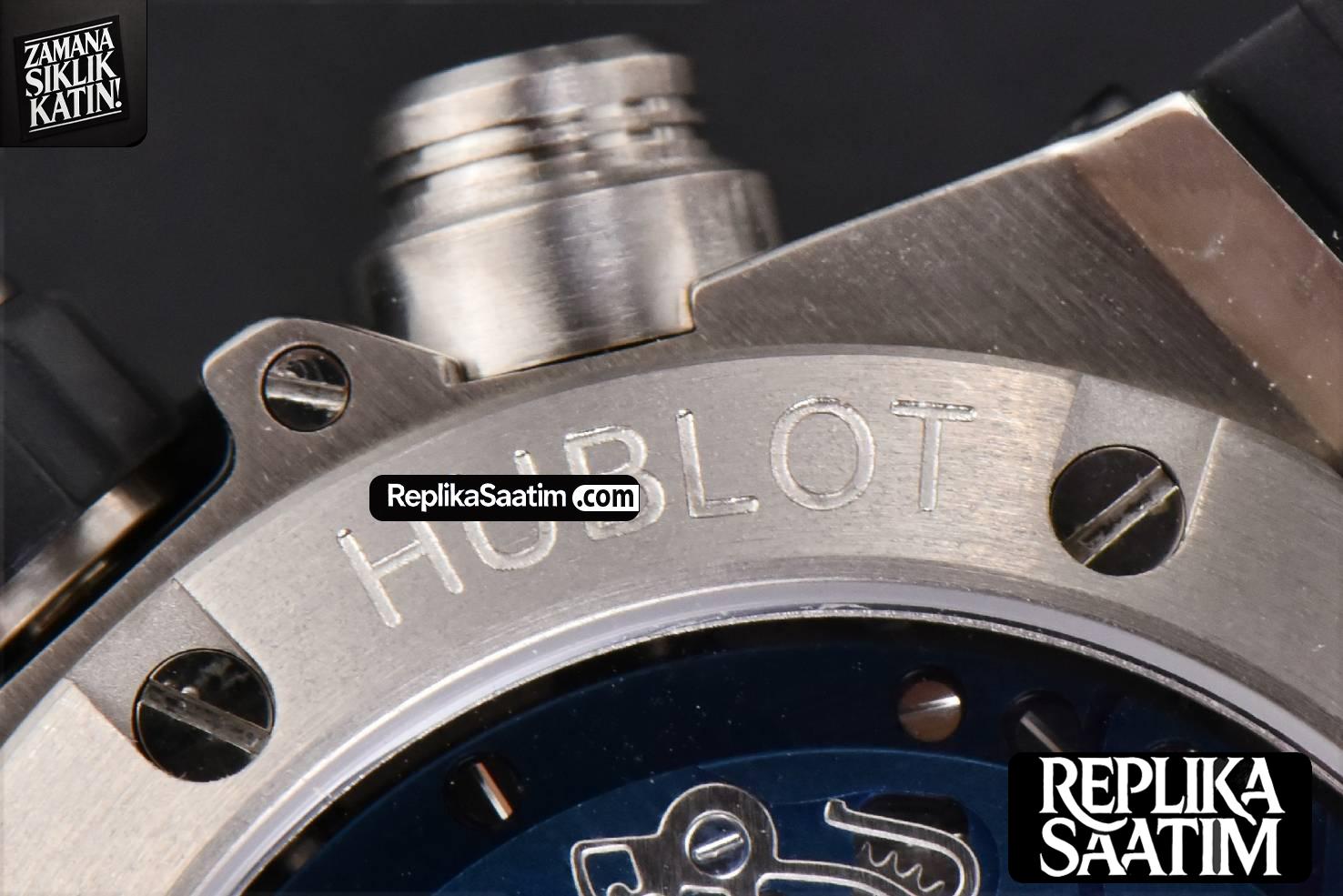 Big Bang Unico 45mm BBF Blue Ceramic Skeleton Dial Black Rubber Strap A1280 -25