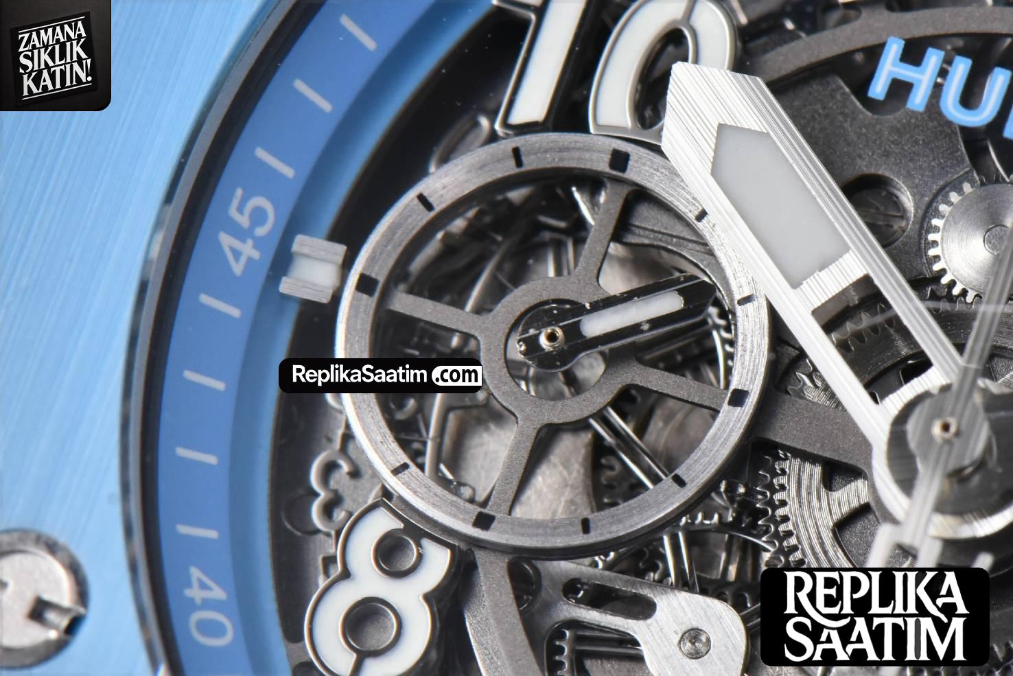 Big Bang Unico Blue Magic Ceramic 44mm BBF (ZF) Skeleton Dial Blue Rubber Strap A1280 -06