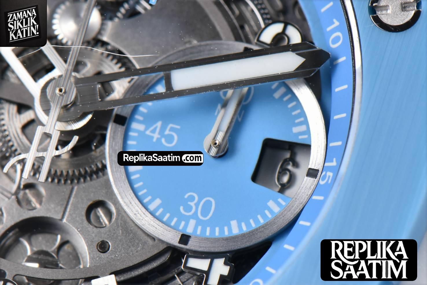 Big Bang Unico Blue Magic Ceramic 44mm BBF (ZF) Skeleton Dial Blue Rubber Strap A1280 -07