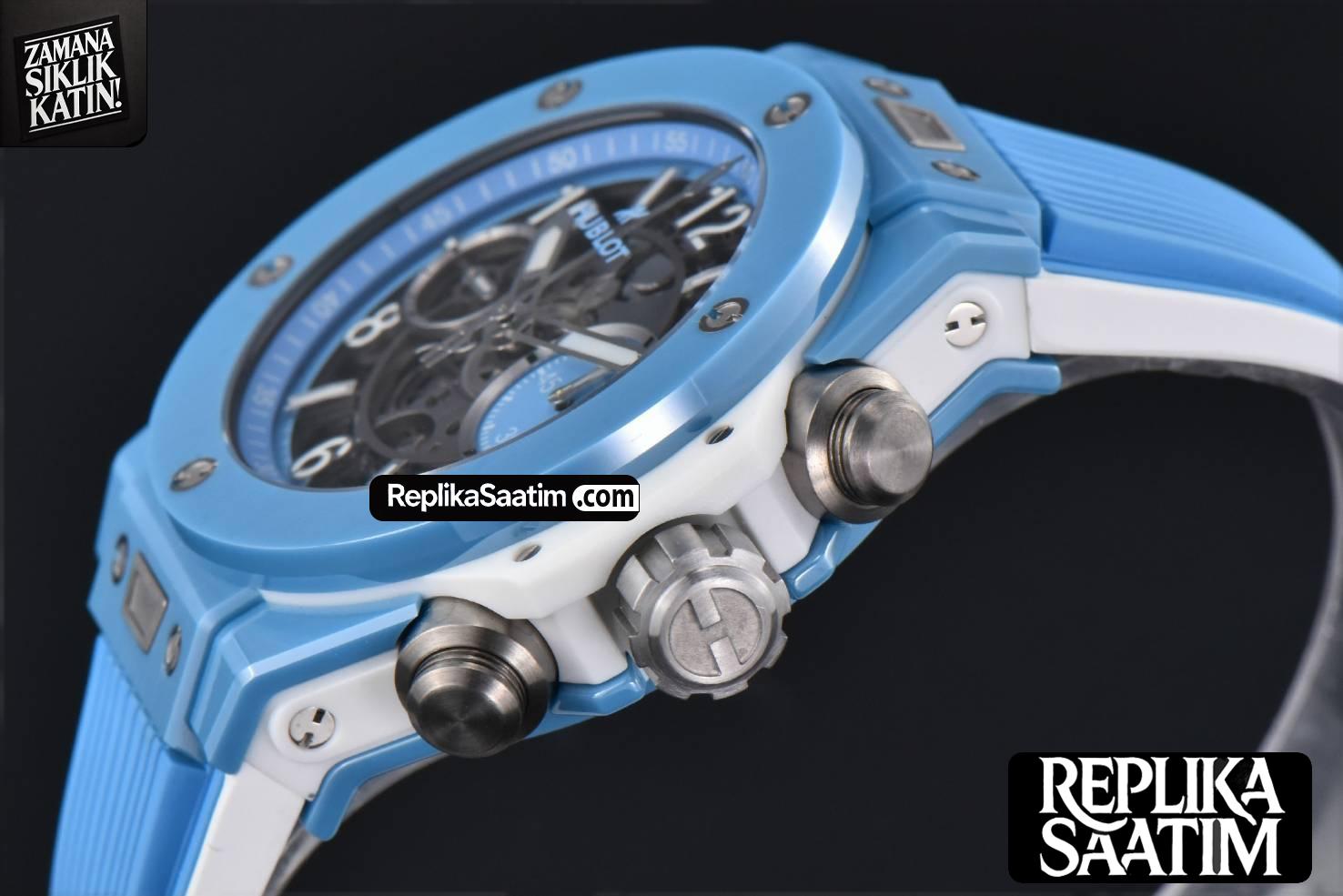 Big Bang Unico Blue Magic Ceramic 44mm BBF (ZF) Skeleton Dial Blue Rubber Strap A1280 -10