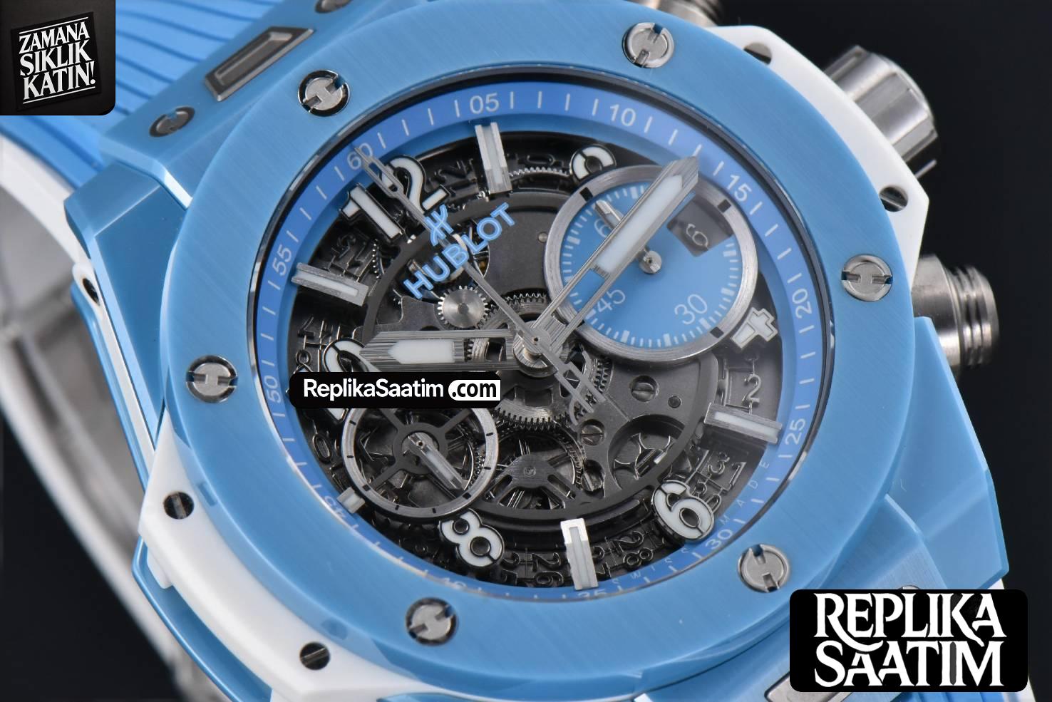 Big Bang Unico Blue Magic Ceramic 44mm BBF (ZF) Skeleton Dial Blue Rubber Strap A1280 -11