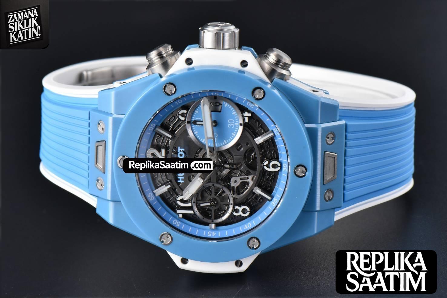 Big Bang Unico Blue Magic Ceramic 44mm BBF (ZF) Skeleton Dial Blue Rubber Strap A1280 -13