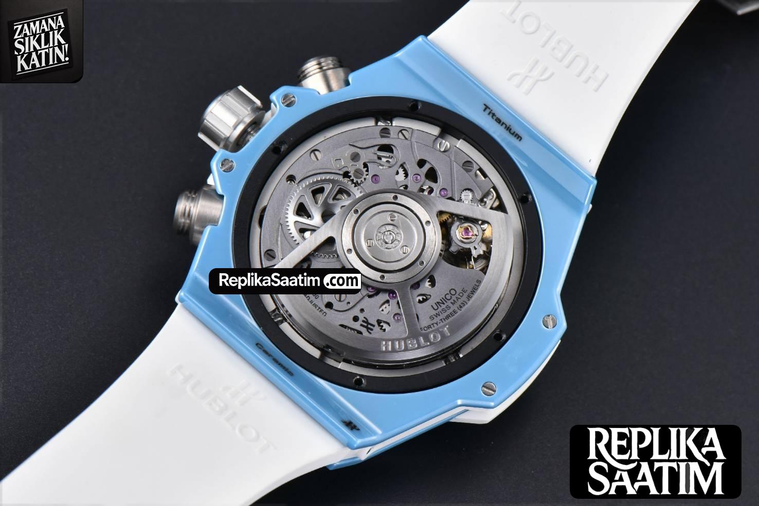 Big Bang Unico Blue Magic Ceramic 44mm BBF (ZF) Skeleton Dial Blue Rubber Strap A1280 -18