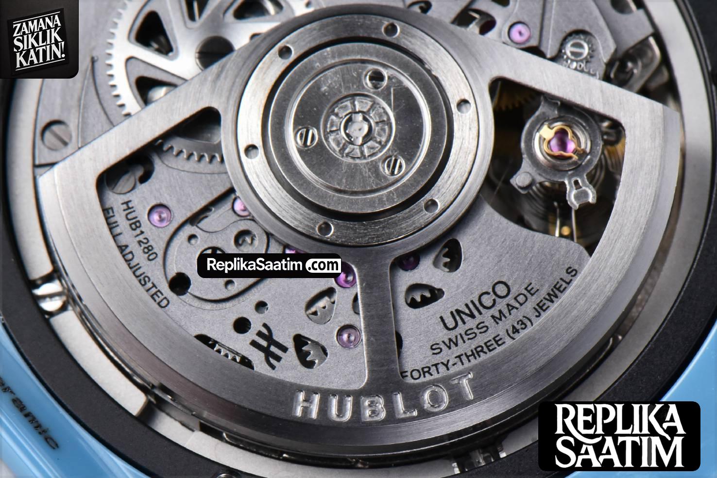 Big Bang Unico Blue Magic Ceramic 44mm BBF (ZF) Skeleton Dial Blue Rubber Strap A1280 -19