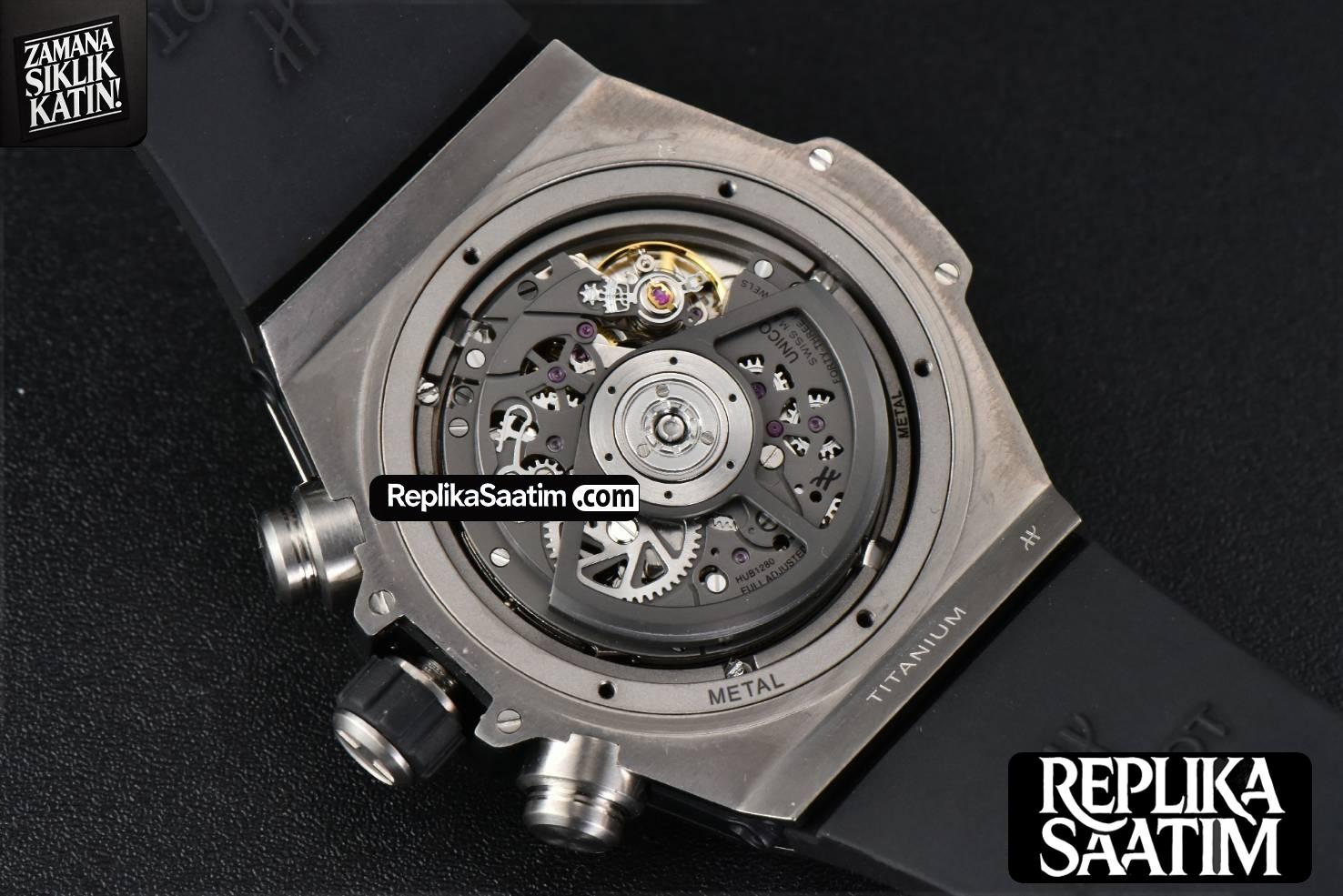 Big Bang Unico SS 45mm BBF Skeleton Dial Ceramic Bezel Black Rubber Strap A1280 -18