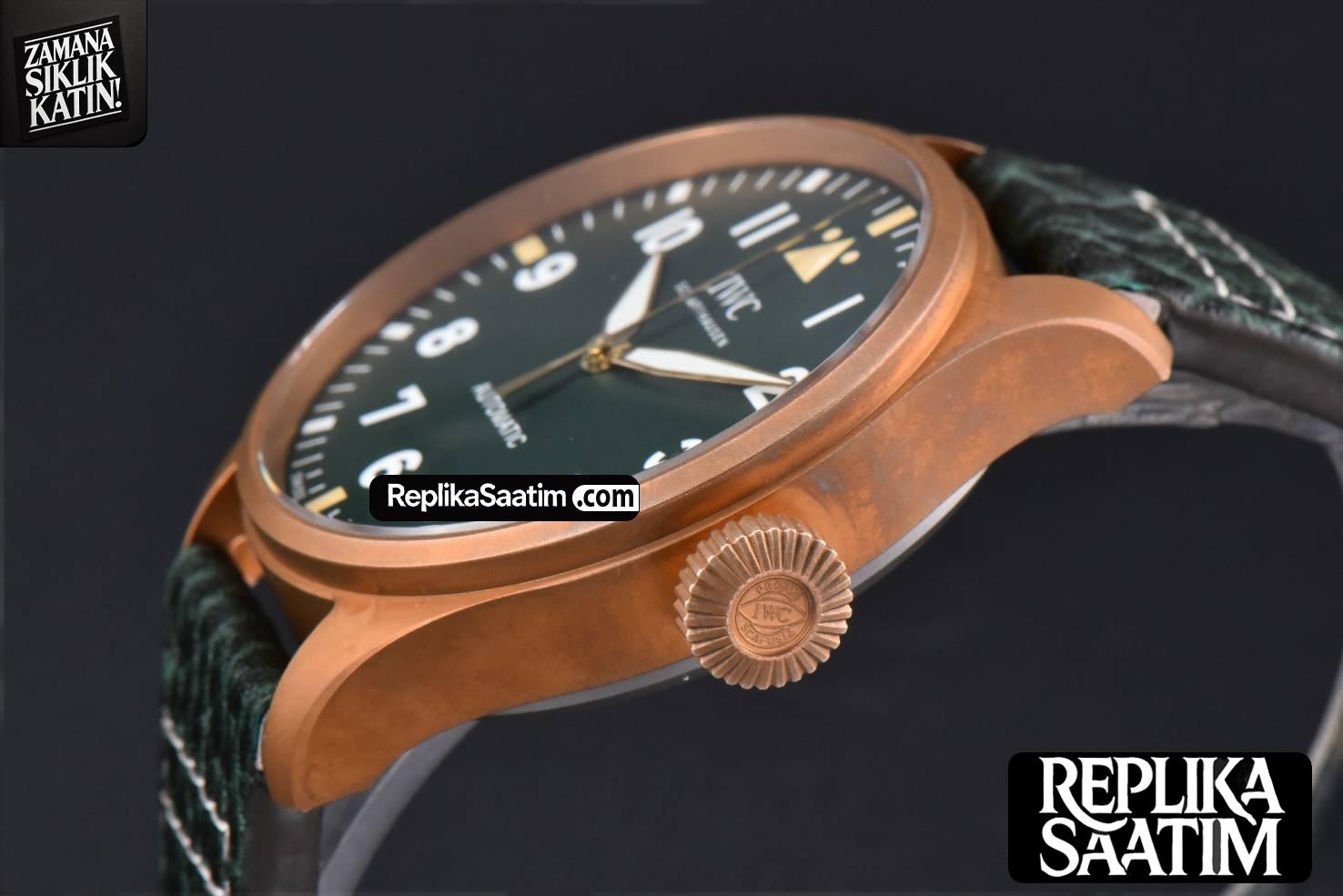 Big Pilot IW329702 Bronze M+F 43.8MM Green Dial Green Leather Strap SEIKO 8N-24 -10