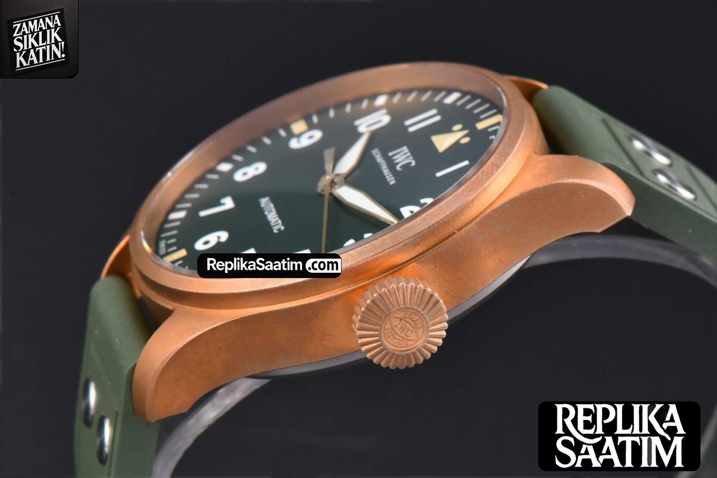 Big Pilot IW329702 Bronze M+F 43.8MM Green Dial Green Rubber Strap SEIKO 8N-24 -10