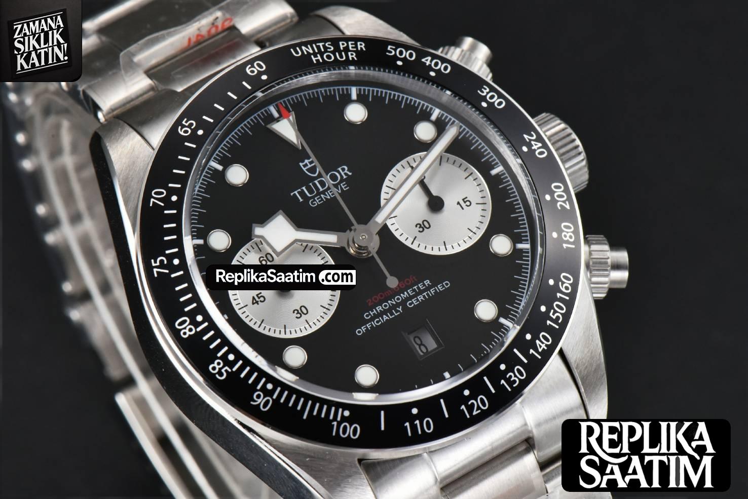 Black Bay Chrono 41mm TWSF Black Dial SS Bracelet A7750 -11