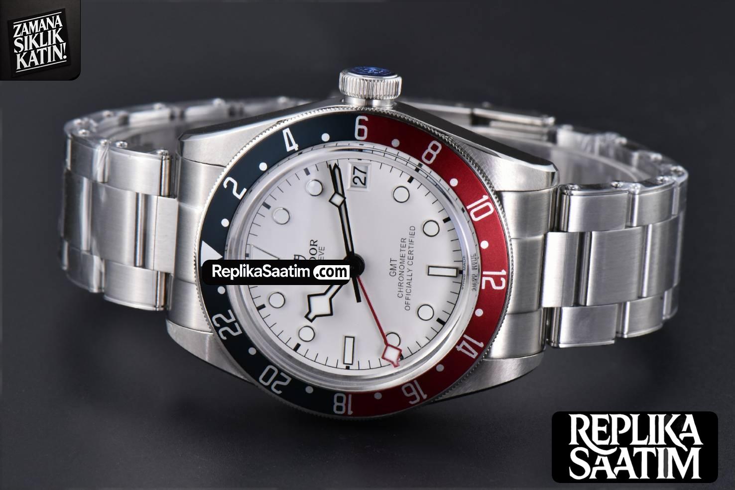 Black Bay GMT Pepsi Blue/Red 41mm ZF White Dial SS Bracelet A2836 -13