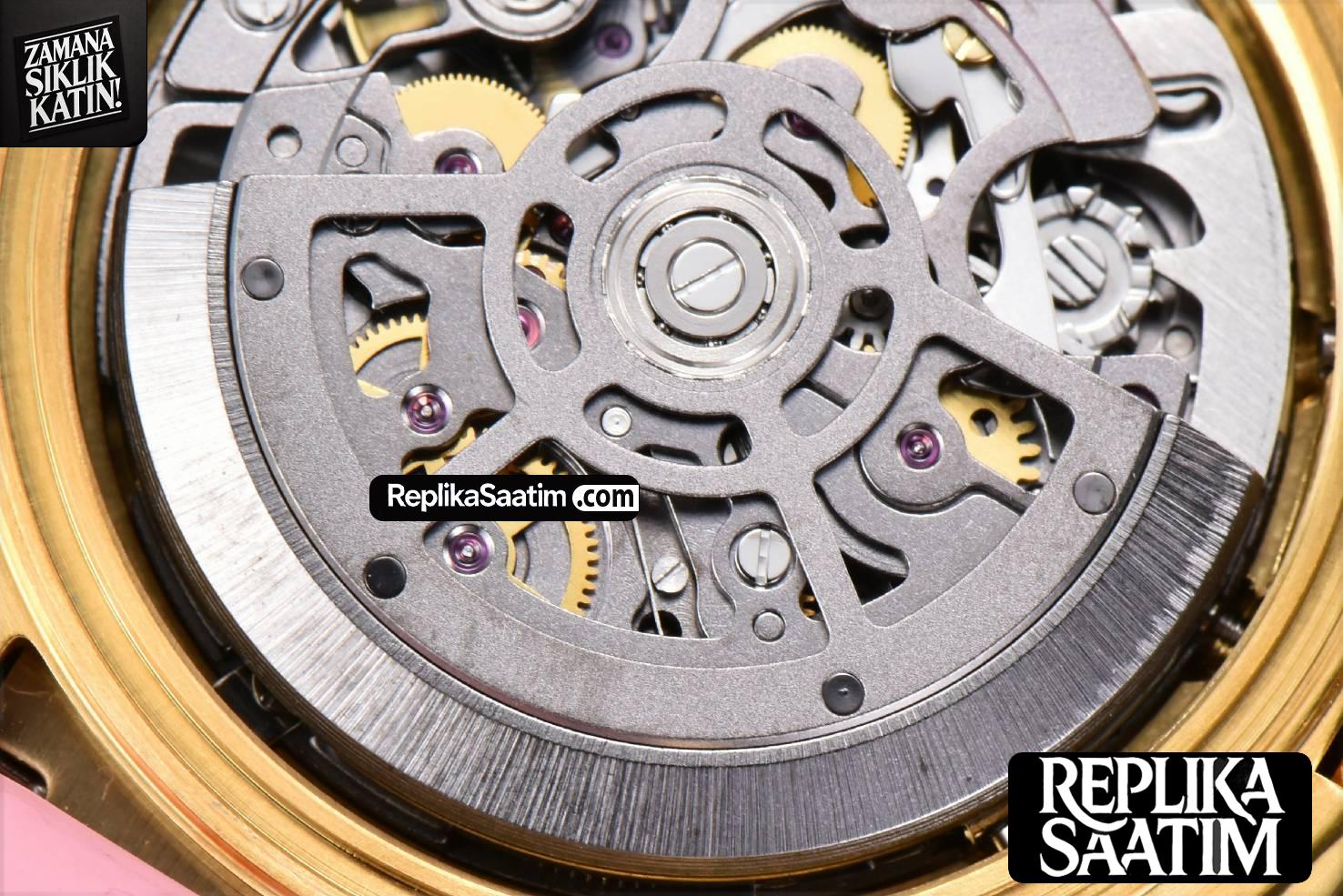 Blaken Daytona PVD RG Carbon 40MM GETF Skeleton Dial Pink Rubber Strap SA4130 -19