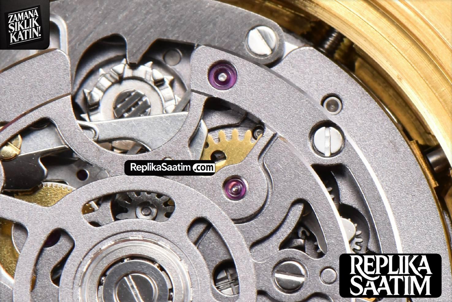 Blaken Daytona PVD RG Carbon 40MM GETF Skeleton Dial Pink Rubber Strap SA4130 -21