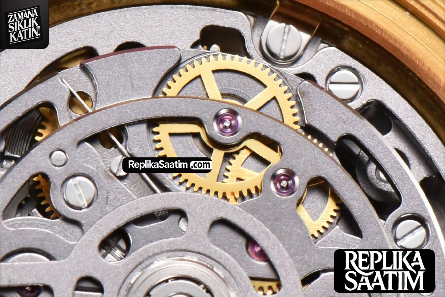 Blaken Daytona PVD RG Carbon 40MM GETF Skeleton Dial Pink Rubber Strap SA4130 -22