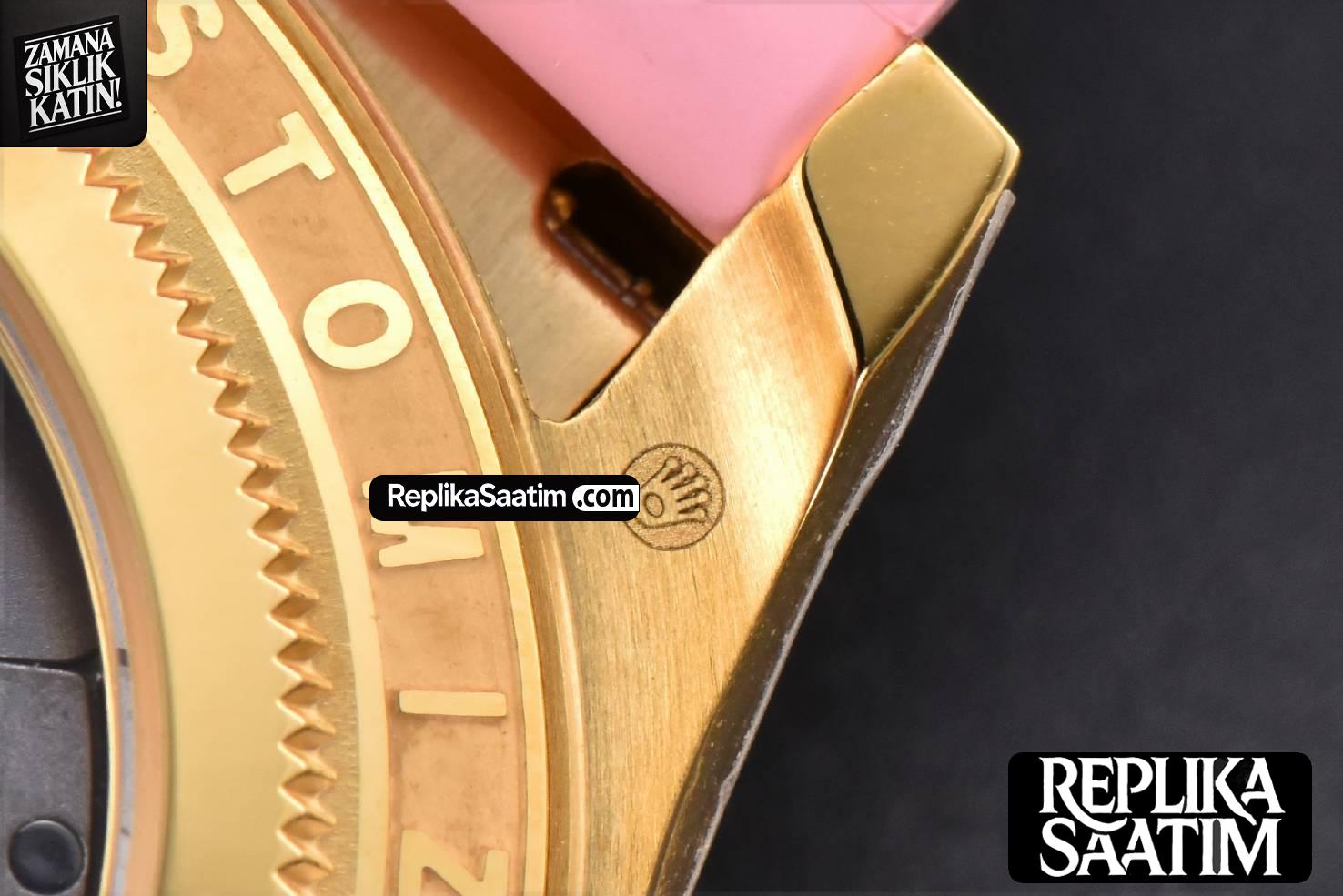 Blaken Daytona PVD RG Carbon 40MM GETF Skeleton Dial Pink Rubber Strap SA4130 -28