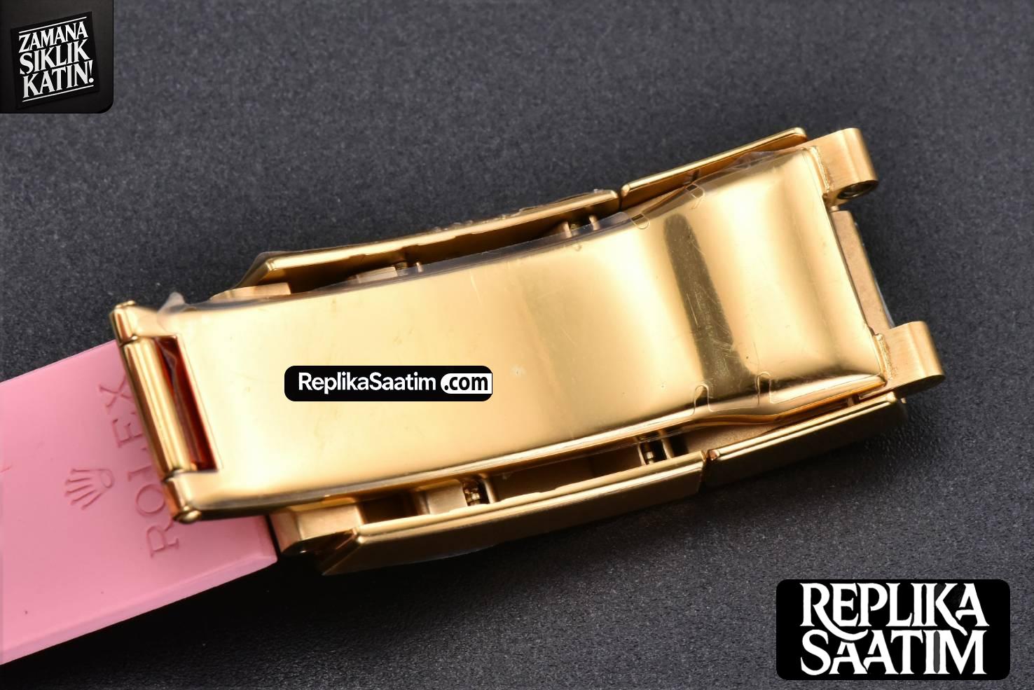 Blaken Daytona PVD RG Carbon 40MM GETF Skeleton Dial Pink Rubber Strap SA4130 -31
