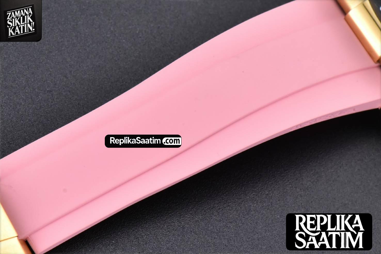Blaken Daytona PVD RG Carbon 40MM GETF Skeleton Dial Pink Rubber Strap SA4130 -37