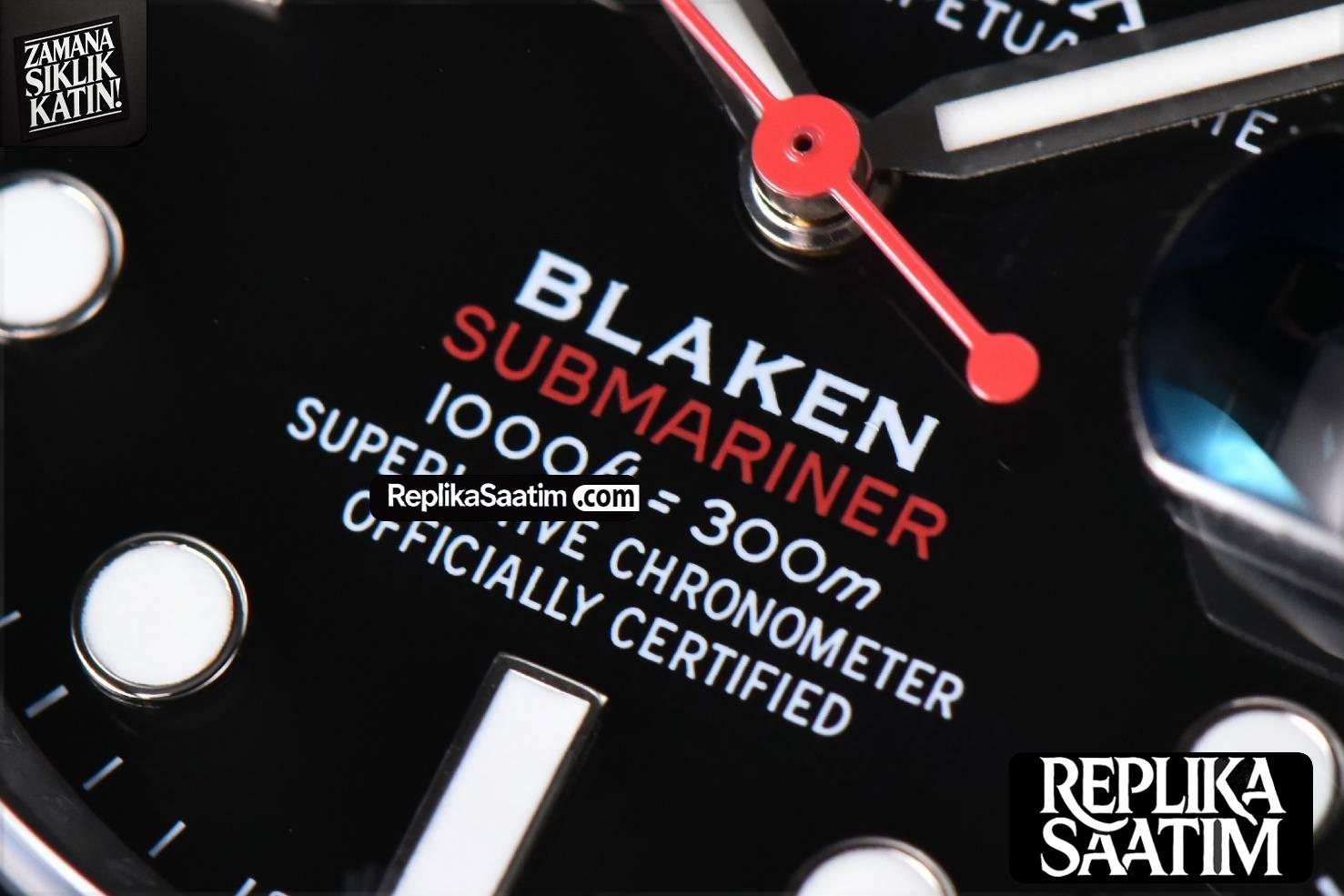 Blaken Submariner 116610 LN IPKF Red Hand Red Text PVD Bracelet A2836 -18