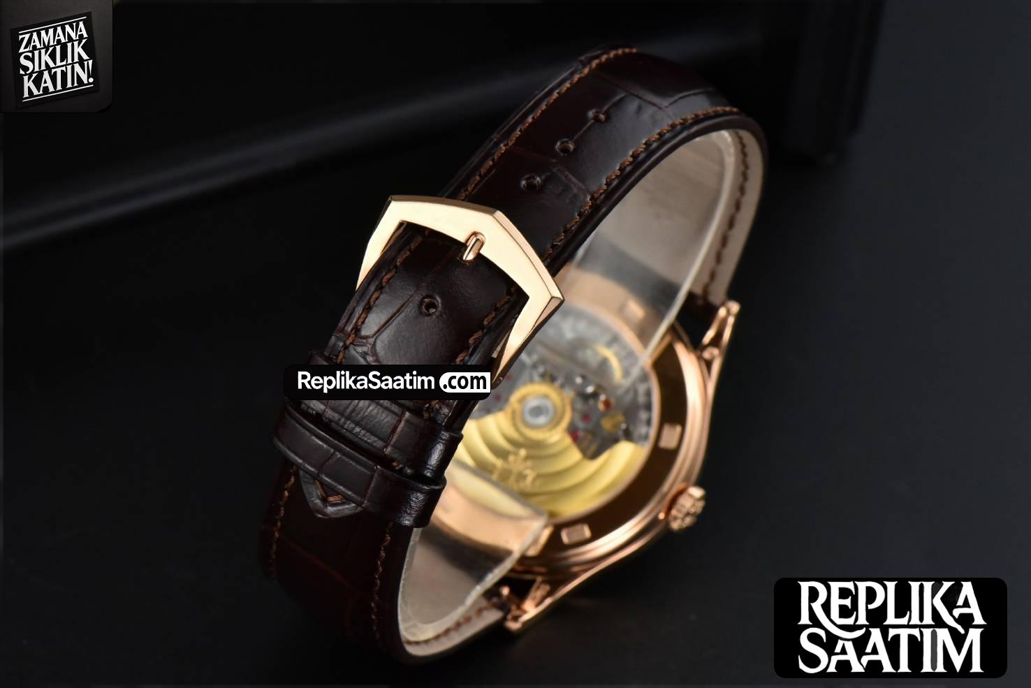 Calatrava 5296R 38mm ZF RG Beige Dial Brown Leather Strap 9015 -11
