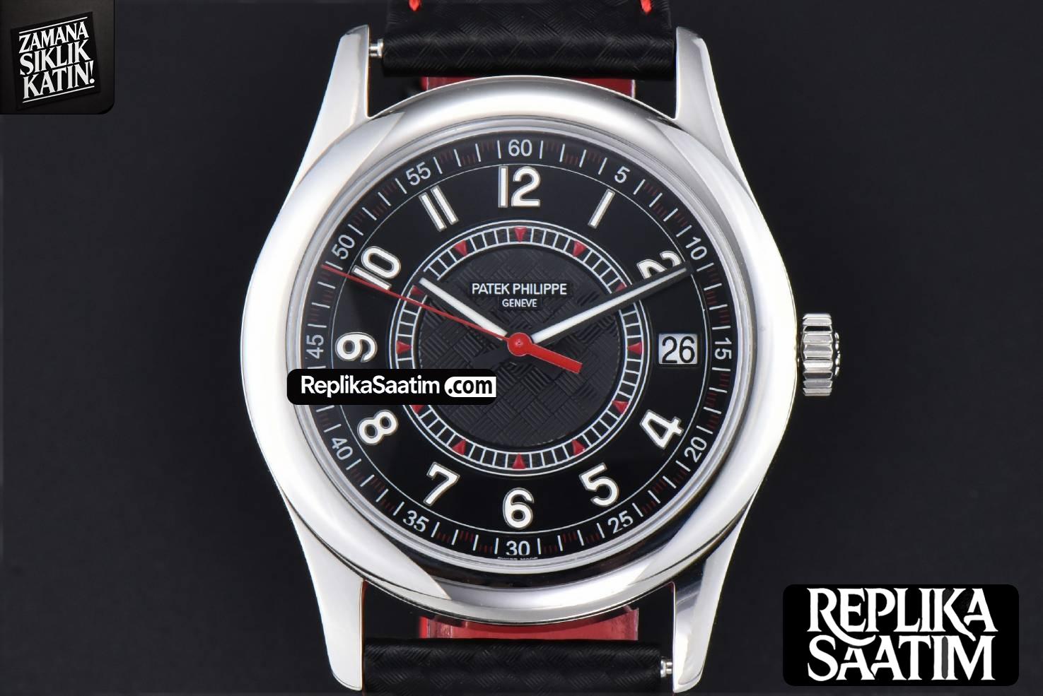 Calatrava 6007G 40mm ZF Black Dial Red Hand Nylon Strap 9015 -01