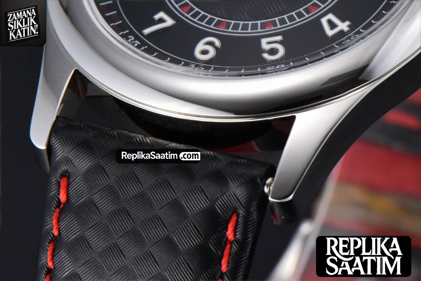 Calatrava 6007G 40mm ZF Black Dial Red Hand Nylon Strap 9015 -09